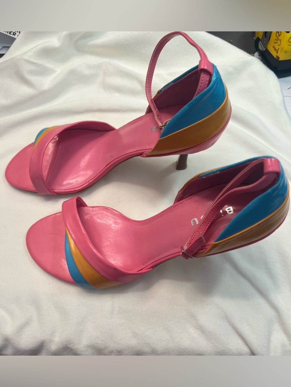 Pink Multicolor Strappy High Heel Sandal - Women's